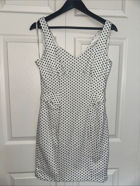Guess White Mini Dress with Black Polka Dots